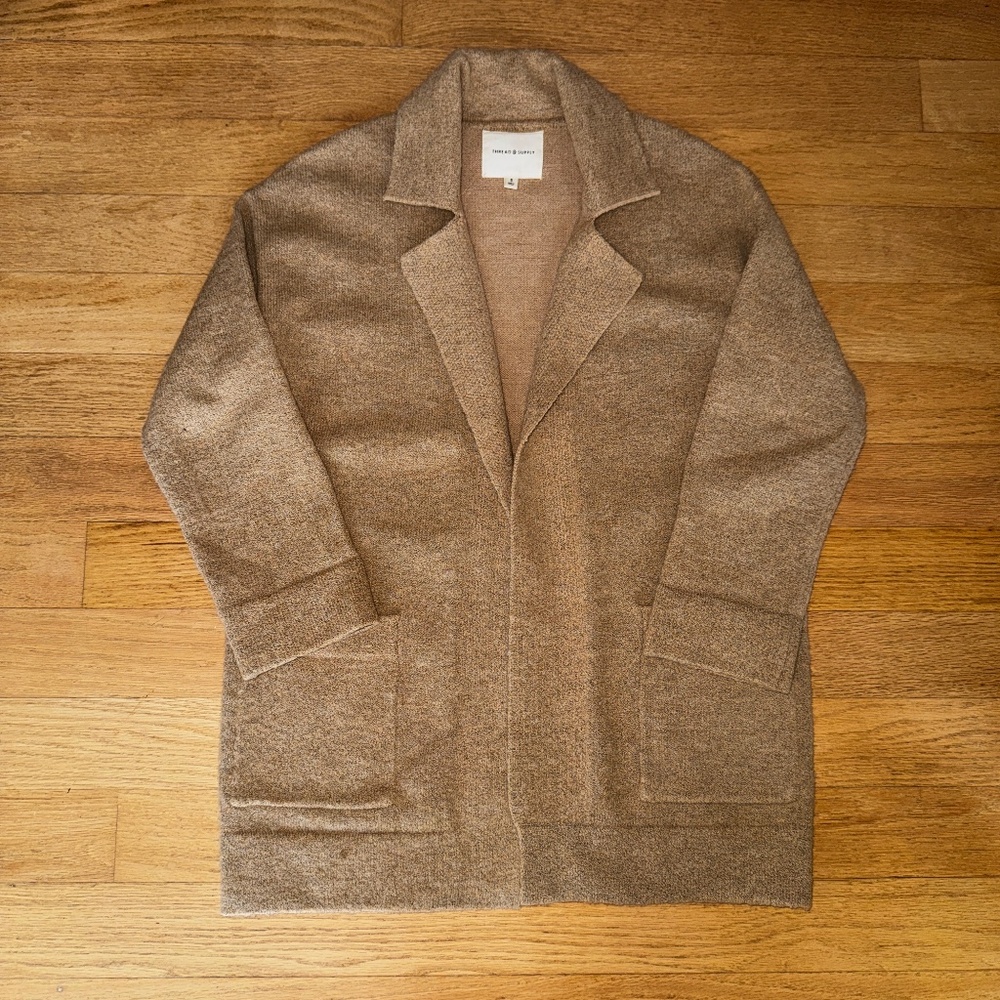 Collared Open-Front Cardigan